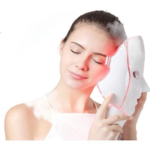 New 7 Color LED Facial Mask with Neck Skin Rejuvenation Anti Acne Wrinkle Beauty Treatment Salon Acne Removal Face Beauty Device