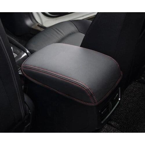 New Cover Car Center Armrest Cover Stitching PU Leather Surface Shell Trim Fit for 2017-2020 Mazda CX5