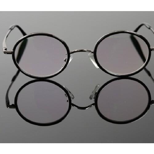 Men Retro Round Metal Full Frame Black Reading Glasses Eyeglasses Mirror Spectacles Health Eye Care +100 200 150 250 R051
