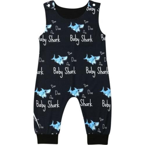 Newborn Infant Baby Boys Clothes Sleeveless Shark Romper Jumpsuit Outfit Summer Cute Baby Boy Clothing