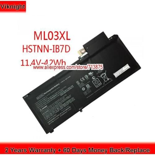 Genuine 11.4V 42Wh 814060-850 HSTNN-IB7D ML03XL Battery for HP Spectre X2 A004TU 12-a019tu 813999-1C1 814277-005
