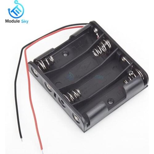 10PCs Plastic Battery Case Storage Box Holder with Wire Leads for 4 X AA 6.0V 4AA Container Bag DIY Standard Batteries Charging