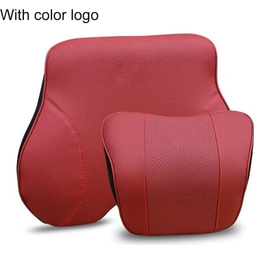 QHCP Car Head Rest Seat Head Neck Pillow Headrest Cushion Lumbar Support Pillow Waist Pillow for Alfa Romeo Giulia Stelvio