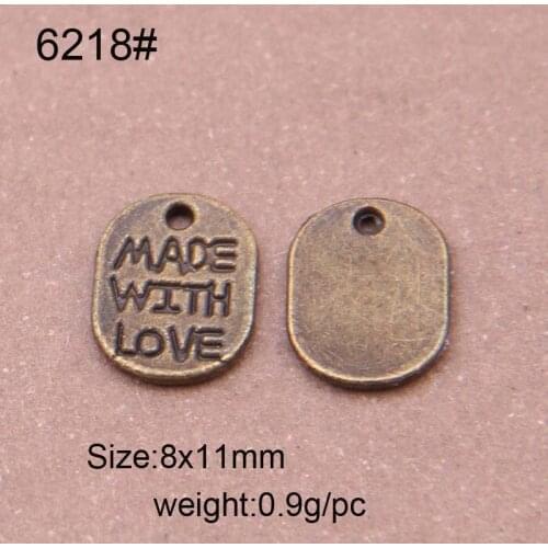 20pcs/lot Wholesale Made With Love Antique Bronze Alloy Charms Pendants Findings Accessories For DIY Jewelry Making
