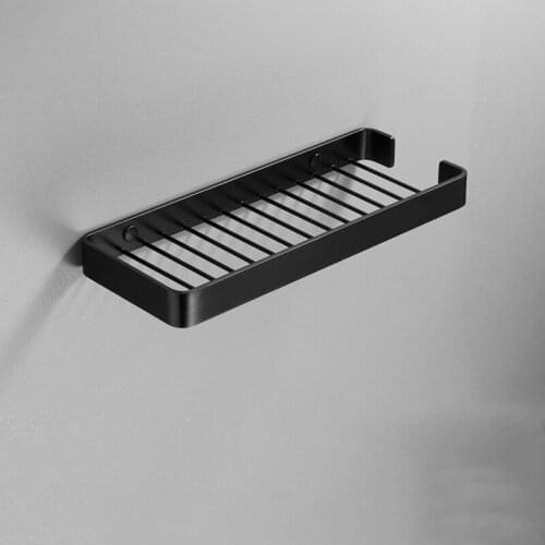 Space Aluminum Black / Silver Bathroom Shelves Kitchen Wall Shelf Shower Storage Rack Bath Room Accessories 30cm Length