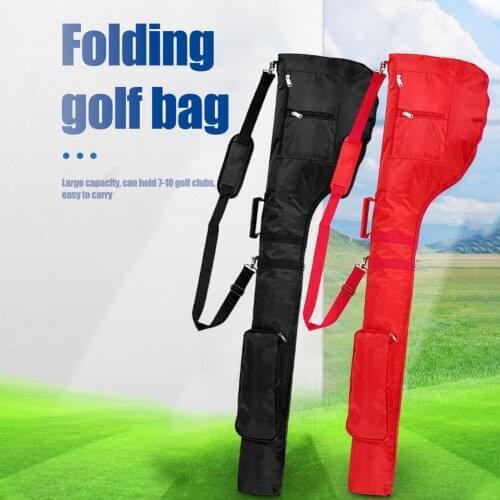 Portable Golf Pouch Bag Travel Bag Case Sports Bags For Golfer Golf Training Red/Black 7-10 Golf Clubs