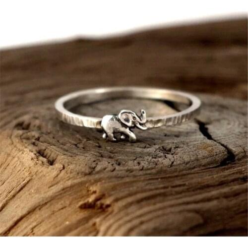 Lovely Elephant Rings for Women Holiday Ring Vintage Color Minimalist Ring Luxury Jewelry