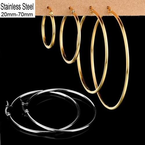 Simple Pendientes Mujer Earrings Stainless Steel Gold/Silver Color Circle Basketball Earring For Women /Girl Jewelry