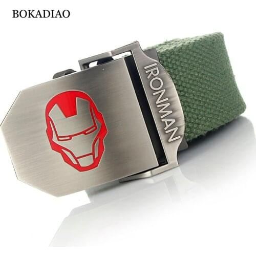 BOKADIAO Men&Women Canvas belt luxury Metal buckle jeans belt Military Army tactical belts for Women waistband strap male Black