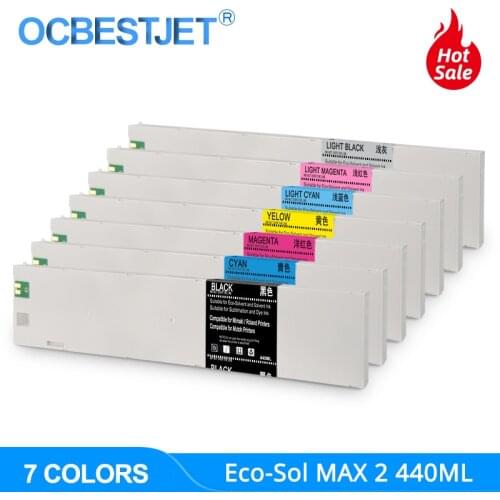 440ML ECO-SOL MAX 2 MAX2 Replacement Ink Cartridge ESL4 For Roland SOLJET XR-640 XF-640 VersaExpress RF-640 LK (7Colors/Set)