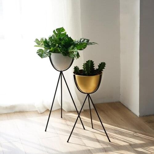 Modern Balcony Decorate A Living Room Indoor Chlorophytum Flower Airs Green Luo Flowerpot Frame To Ground Iron Art Flower Rack