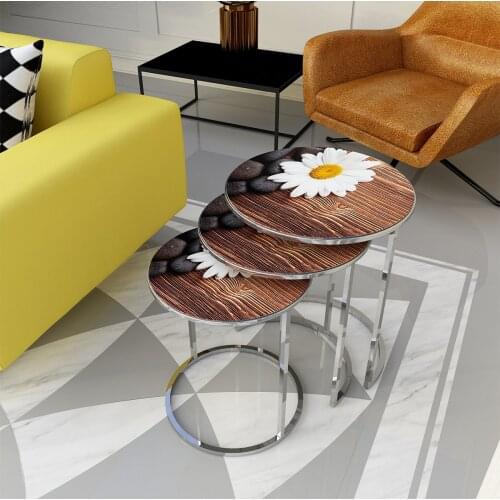 Modern Adk3855 3'lü Zigon Coffee table Chrome-daisy coffe table