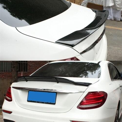 Use For Benz E Class W213 Spoiler 2016--2020 Year Sedan 4-door Glossy Real Carbon Fiber Rear Wing R Style Accessories Body Kit