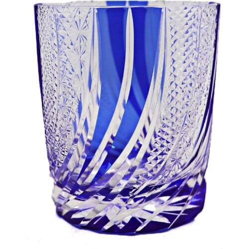 Japanese Cut Glass Edo Kiriko Old Fashioned Glasses In Gift Box Bohemian Hand Cut to Clear Whiskey cup