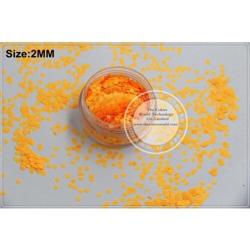 TCF504 Neon Orange Colors 2.0mm size solvent resistant glitter for nail Art nail Polish or other DIY decoration
