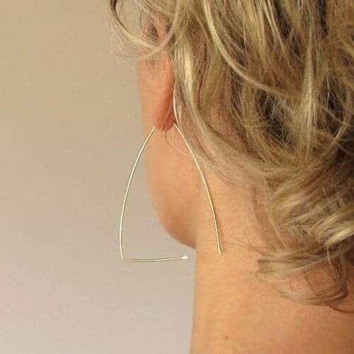 Handmade Triangle Earrings Gold Filled/925 Silver Jewelry Vintage Jewelry Ize Boho Orecchini Brincos Pendientes Oorbellen