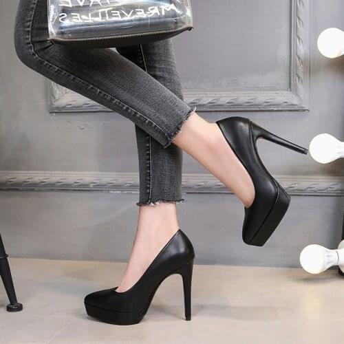 Womens Pumps Shoes Sexy Thin Heel High Heels 12CM Pointed Pumps Women Shoes Platform Wedding Shoes Party Shoes