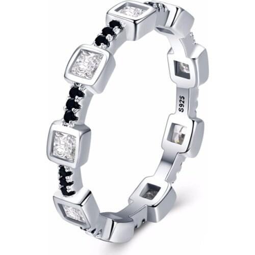 SODROV Genuine 925 Sterling Silver Black Spinel Elegant Rings for Women Trendy Zircon Sterling Silver Jewelry G008