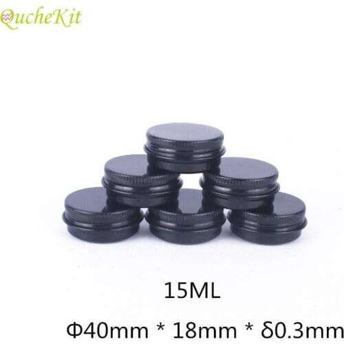 10pcs/set Small Black Aluminum Tin Jar Makeup Box Organizer Lip Face Cream Container Travel Sample Mini Bottle Container