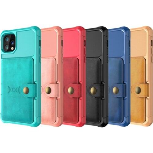 10pcs/lot for iPhone 12Pro Max Phone Back Cover for iPhone 11 Magnetic Suction Multi-function Card Cover