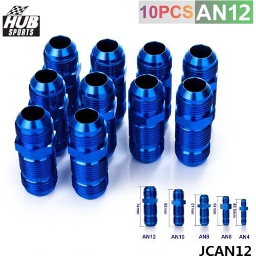 12AN AN12 MALE THREAD STRAIGHT BULKHEAD FLARE BLUE ALUMINUM ANODIZED FITTING HU-JCAN12