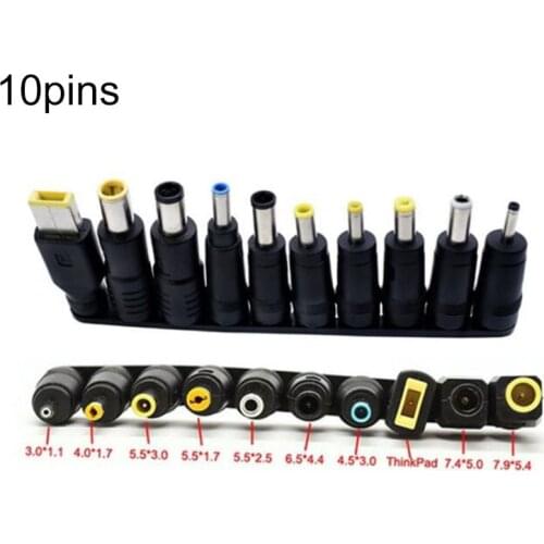 5.5mmx2.1mm DC female 10pcs/set Universal for Notebook Laptop Power Supply Adapter Tips Charger Connector Jack to Plug Charging