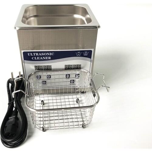 Digital Ultrasonic Cleaner with Baskets Jewelry Watches Dental 2L 60W 40kHz Heating and timer
