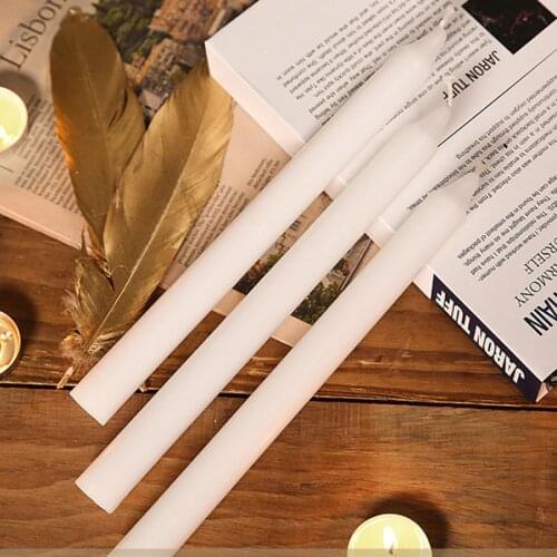 Long White Candle Home Decoration Accessories Wax Candel Wedding Happy Birthday Sparklers Lamp Flame Znicze Na Cmentarz Fete 622