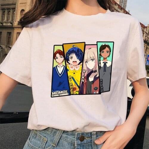 Hipster Women Summer T-Shirit Wonder Egg Priority Graphics Anime Korean Version Tops Harajuku Tee Tops Plus Size