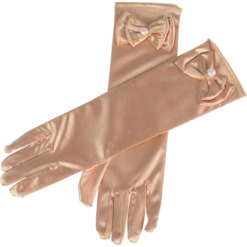 Girls Cosplay Accessories Baby Satin Costume Bow Gloves Princess Party Supplies Girl Birthday Gift