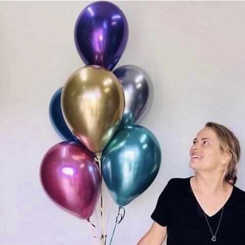 EACH PARTY 20pcs 12 inch Metal Latex Balloons Wedding Decorations Metal color Balloon Birthday party decorations Adult Christmas
