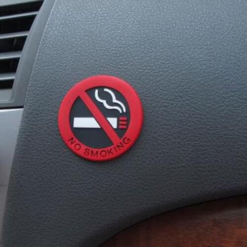 Glue Sticker Warning No Smoking Logo Car Stickers Easy To Stick Car Taxi Door Decal Badge Glue Sticker Promotion Car Styling