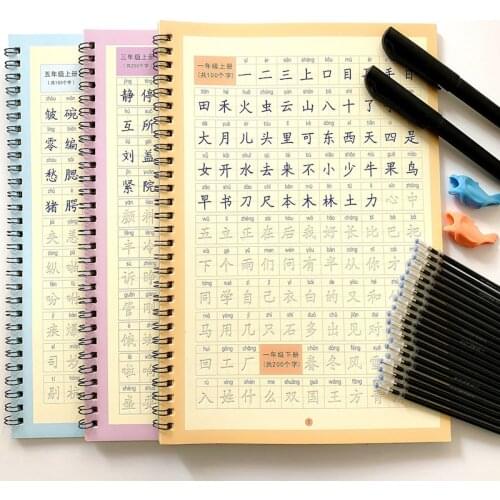 Libros Reusable 3D Groove Practice For Copybook Synchronized Textbooks Chinese Characters Children Practice Art Writing Books