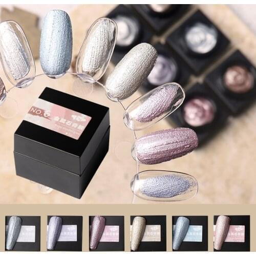 Nail metal plaster glue 3D modeling Gel Nail Polish Sparkly Shiny Gel Nail Art Varnish Manicure for Beginners DIY at Home
