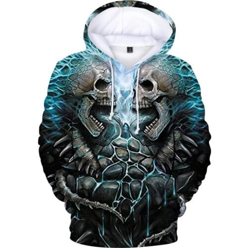 Personality Hoodies Skull 3d Men/Women Hoodie Sweatshirt Autumn Winter Hip Hop Streetwear Oversized Long Sleeve Skull Kids Tops
