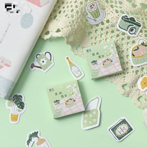 45sheets/set Sticker Set Leisure Holiday Seriesdiy Cute Stickers Ins Style Scrapbooking School Suppliers Stationery Art Supplies