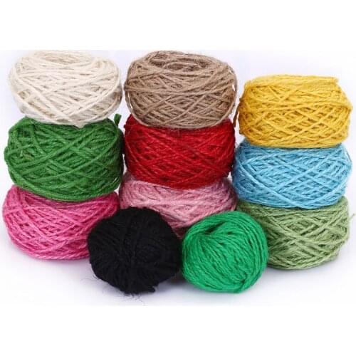 Natrual Colorful Hemp rope Hang Tags String Jute Cord Twine hemp Rope for Envelop Gift Box Wrapping,Wedding/Cake/Gift/ DIY