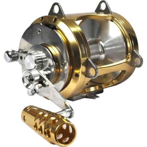 OLOEY 2 Speed Multiplier Reel Lever Drag Reel Saltwater Trolling Reel Offshore Big Game Reel Full Metal Aluminum Reel 50-250LB