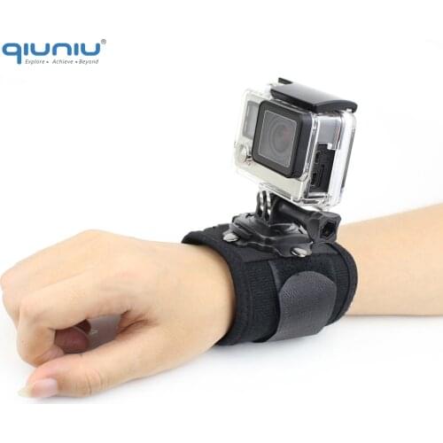 QIUNIU 360 Degree Rotating Wrist Hand Strap Band Tripod Mount Holder with Screw for GoPro Hero 3+ 4 5 6 for SJCAM for Xiaomi Yi