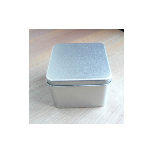 Size:90x90x67mm square tin box/ plain metal box/ food storage box/tea tin box/food tin can/tea container