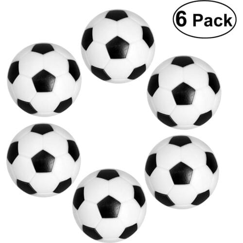 6pcs 32mm Table Soccer Balls Replacement Football Game Foosballs Mini Resin Tabletop Soccer Black and White Balls