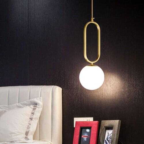 Postmodern LED Pendant Light Nordic Glass Iron Art Hanging Lighting Shop Cafe Bar Globe Ball Pendant Lamp Hotel Bedside Lights