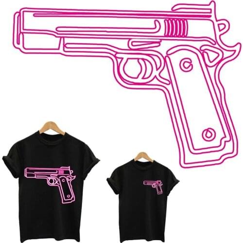 Iron on transfer fusible clothing application of one heat-sensitive patches stripes applique thermo stickers on clothes tops