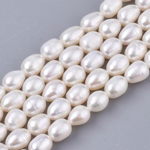1 Strand Natural Cultured Freshwater Pearl Beads Loose Bead Rice for Jewelry Making DIY Bracelet Necklace Handmade Supplies