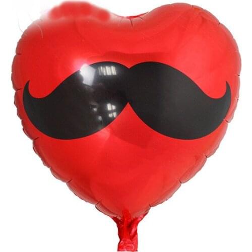 10pcs/lot Beard Heart Helium Balloons Love Heart wedding/Valentines day Foil Balls Globos Weddign Party Decoration