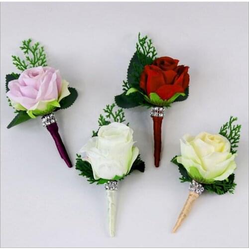 10Pcs DIY new creative red pink corsage flowers wedding supplies banquet party business meeting celebration corsage flowers