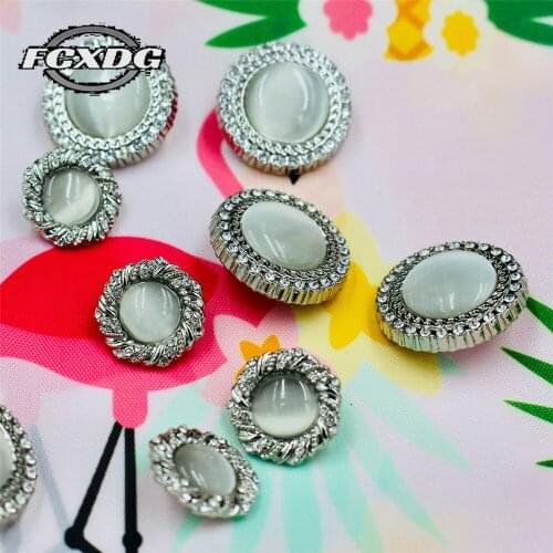 10pcs Handmade DIY Sewing Buttons for Coat Fashion Rhinestone Buttons for Clothing 25mm Snaps for Clothes Luxury Blouse Buttons