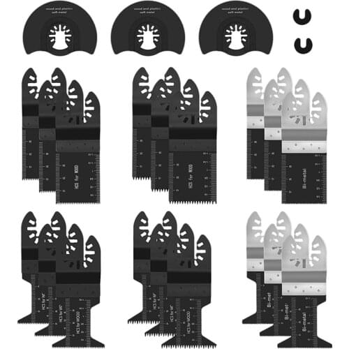 23Pcs Universal Blades Multi Tool Quick Release Oscillating Saw Blades Kit for Metal Wood and Plastic Cutting Tool
