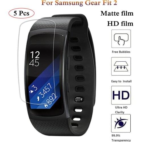 5pcs classic HD Screen Protector Film For Samsung Gear Fit 2 Bracelet TPU Ultra Thin Explosion guard Film Smartwatch accessoires
