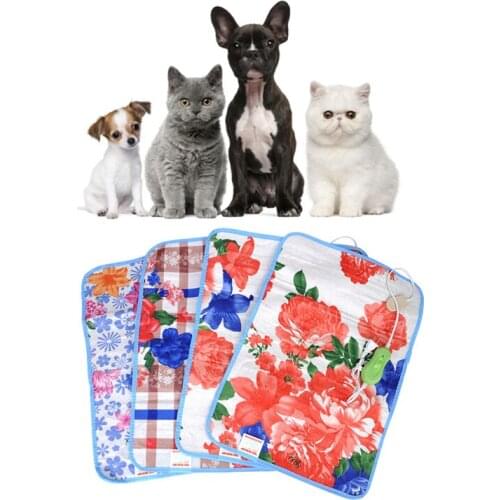 60x40cm 2Gears Pet Electric Heating Pads Heated Blanket Heated Blanket Dog Cats Warmer Mat Dog Bed Cat Bed Random Color 220V 18W